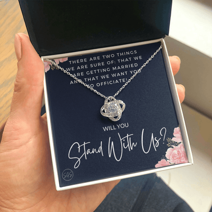 Wedding Officiant Proposal Gift | Will You Marry Us? Will You Be Our Officiant? For Friends, Best Friend Bestie Necklace Bridal Party 0131wK
