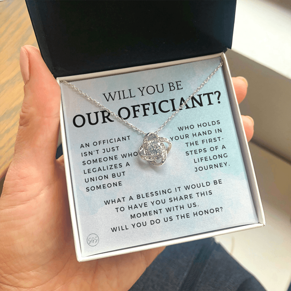 Wedding Officiant Proposal Gift | Will You Marry Us? Will You Be Our Officiant? For Friends, Best Friend Bestie Necklace Bridal Party 0131cK