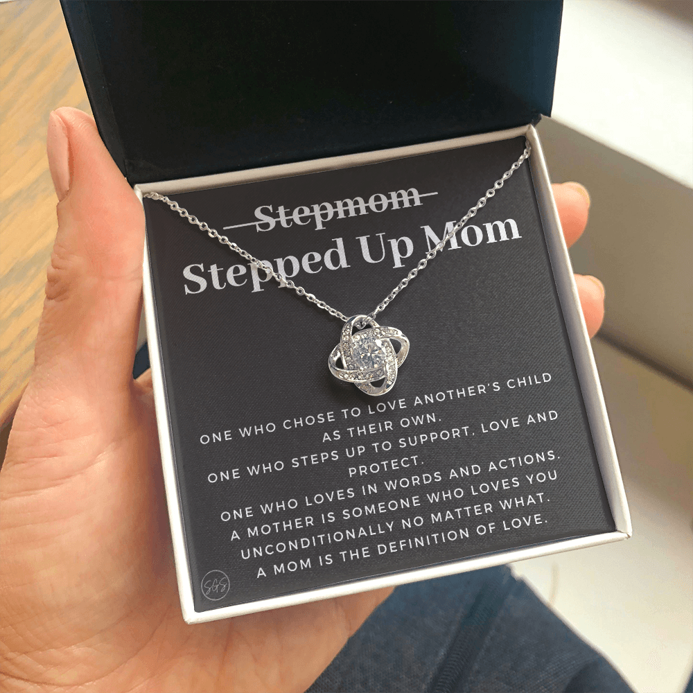 Stepped Up Mom | Gift for Stepmom, Bonus Mom, Stepmother, Grandma, Second Mama, From Step Daughter Son, Christmas, Birthday, Foster 1105cK