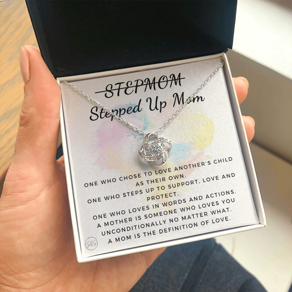 Stepped Up Mom | Gift for Stepmom, Bonus Mom, Stepmother, Grandma, Second Mama, From Step Daughter Son, Christmas, Birthday, Foster 1026eK
