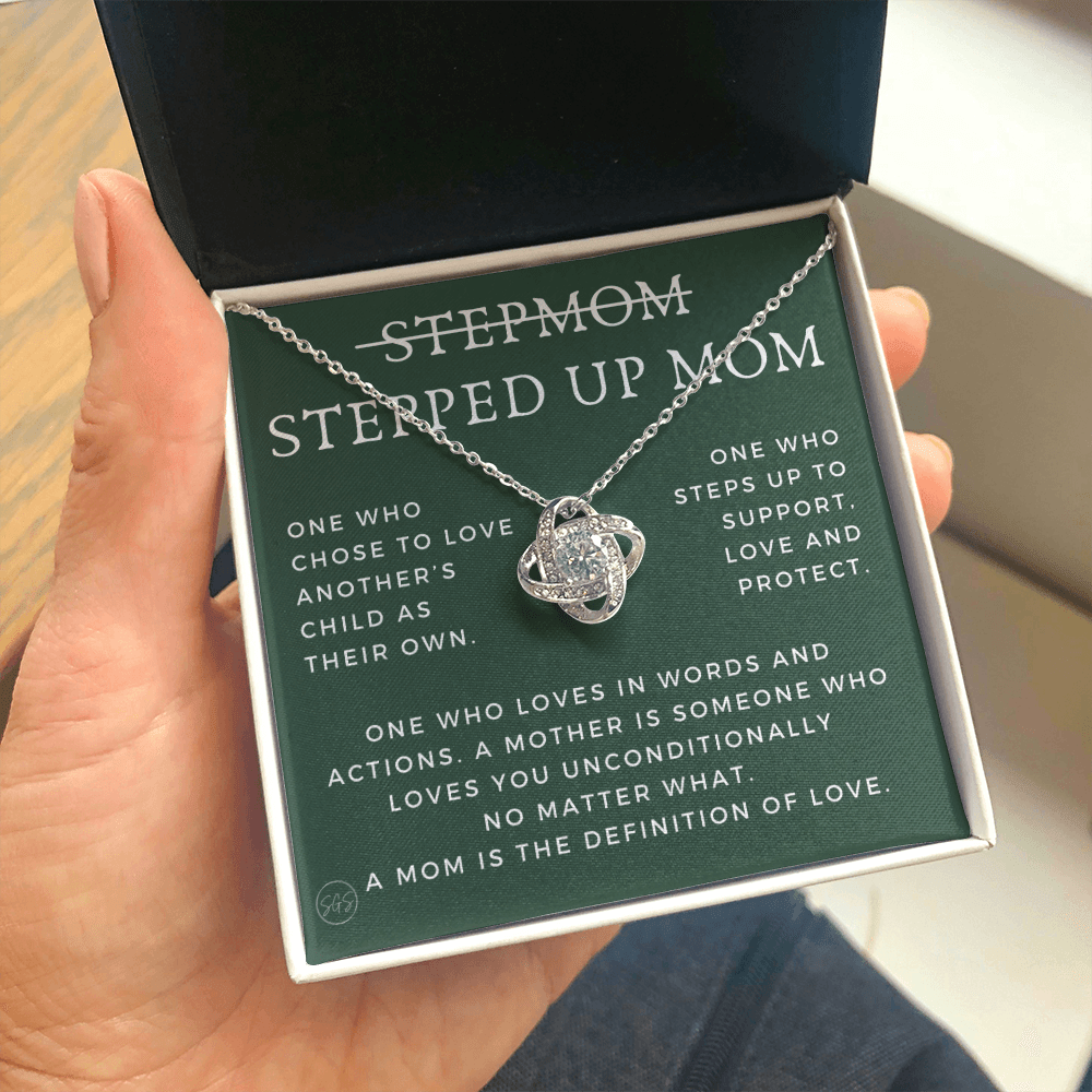Stepped Up Mom | Gift for Stepmom, Bonus Mom, Stepmother, Grandma, Second Mama, From Step Daughter Son, Mother's Day, Birthday, Foster 125dK