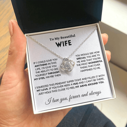 Wife - Always Here - Necklace | Gift for Wife, Annviersary Gift, Valentine's Day Present, From Husband 04wc Necklace Love Knot