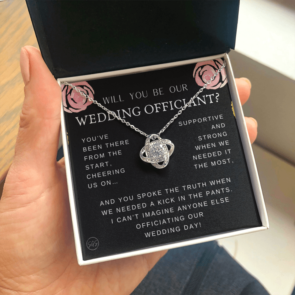 Wedding Officiant Proposal Gift | Will You Marry Us? Will You Be Our Officiant? For Friends, Best Friend Bestie Necklace Bridal Party 0131K
