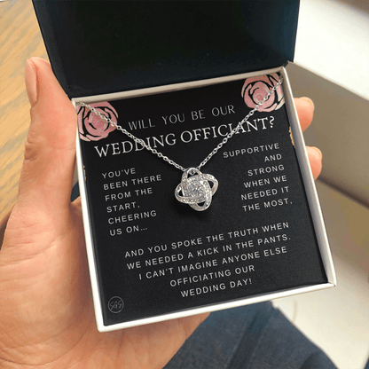 Wedding Officiant Proposal Gift | Will You Marry Us? Will You Be Our Officiant? For Friends, Best Friend Bestie Necklace Bridal Party 0131K