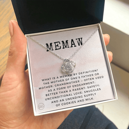 Gift for Memaw | Grandmother Nickname, Grandma, Mother's Day Necklace, Birthday, Get Well, Missing You, Memaw Definition, Christmas, From Family Grandkids  Granddaughter Grandson 1118bK