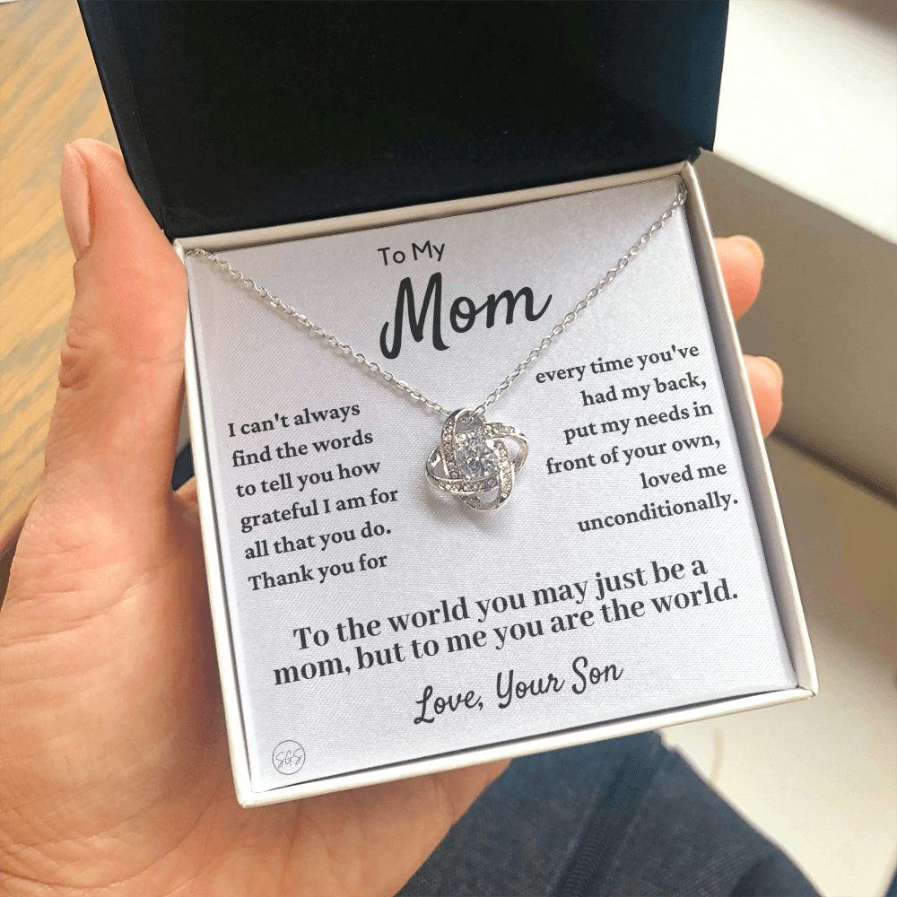 Mom - Loved Mother - Necklace | Gift for Mother From Son, Mother's Day Necklace, I'll Always Be Your Little Boy, Birthday Gift for Mom, Knot