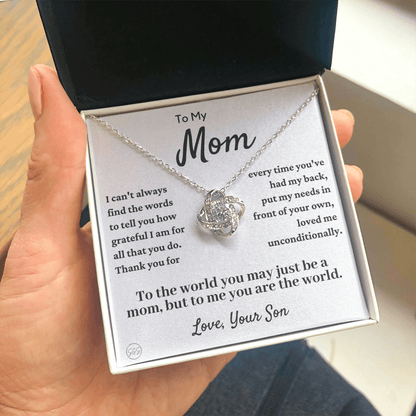 Mom - Loved Mother - Necklace | Gift for Mother From Son, Mother's Day Necklace, I'll Always Be Your Little Boy, Birthday Gift for Mom, Knot