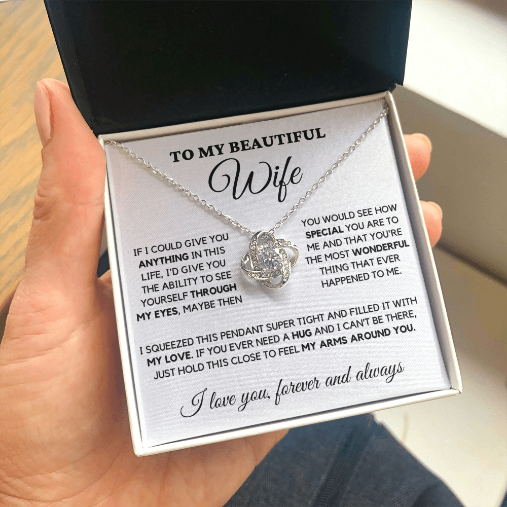 Wife - Always Here - Necklace | Gift for Wife, Annviersary Gift, Valentine's Day Present, From Husband  Necklace Love Knot