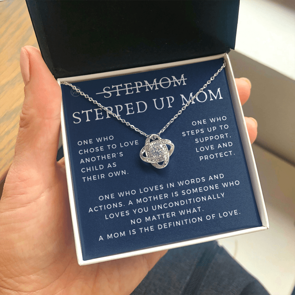Stepped Up Mom | Gift for Stepmom, Bonus Mom, Stepmother, Grandma, Second Mama, From Step Daughter Son, Mother's Day, Birthday, Foster 125aK