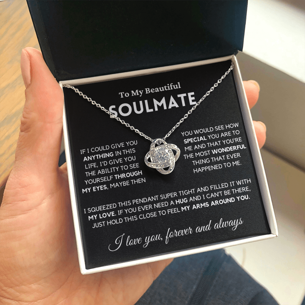 Soulmate - My Eyes - Necklace | Gift for Wife, Girlfriend, Fiance, Annviersary Gift, Valentine's Day Present, From Husband 04sa Necklace Love Knot