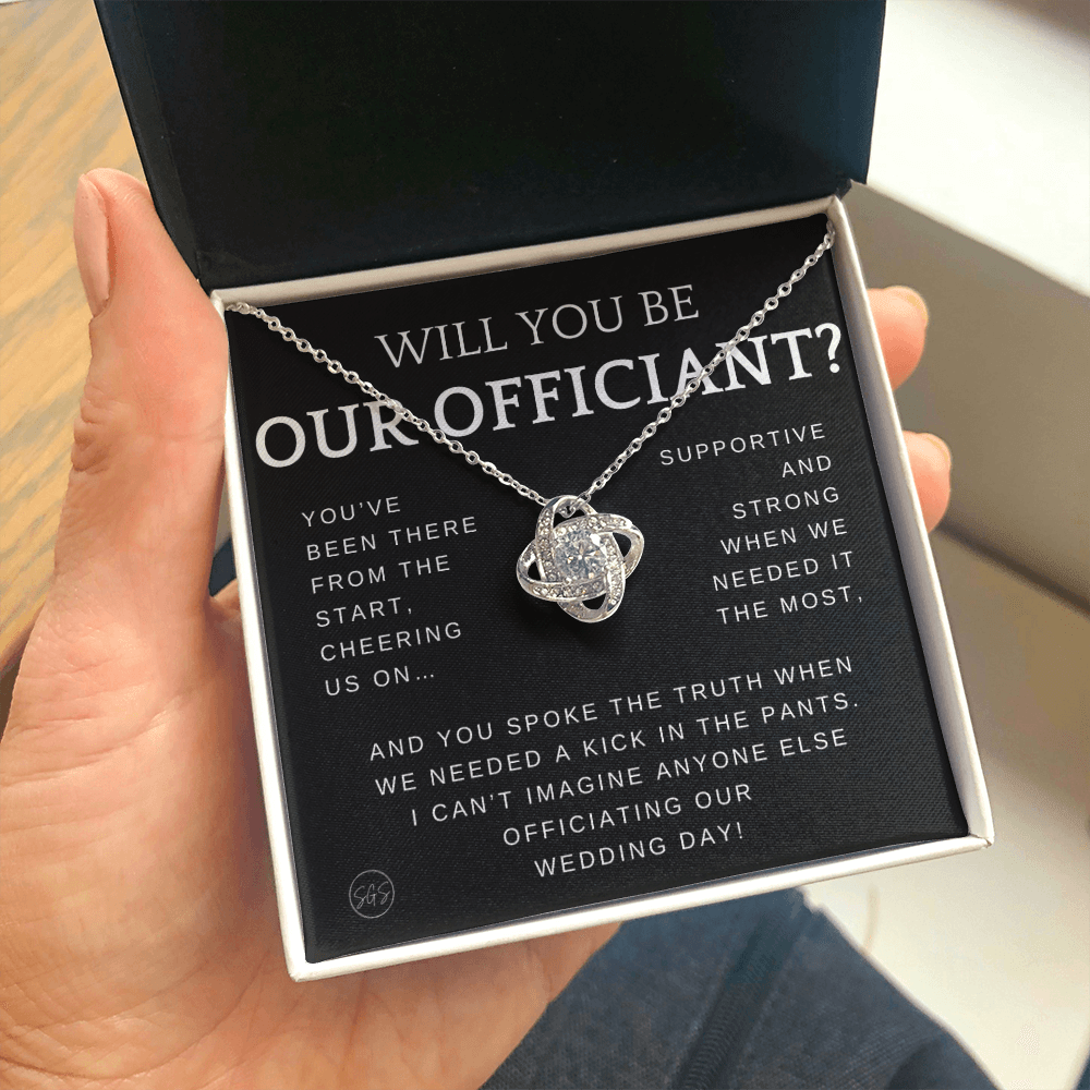 Wedding Officiant Proposal Gift | Will You Marry Us? Will You Be Our Officiant? For Friends, Best Friend Bestie Necklace Bridal Party 0131zK