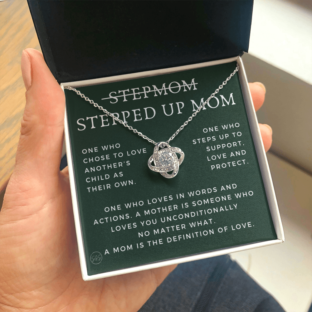 Stepped Up Mom | Gift for Stepmom, Bonus Mom, Stepmother, Grandma, Second Mama, From Step Daughter Son, Mother's Day, Birthday, Foster 125cK