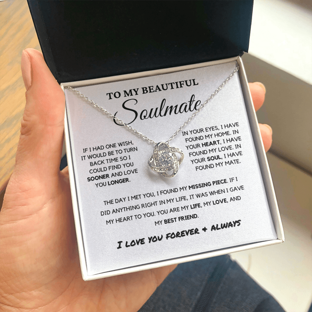 Soulmate - Missing Piece - Eternal Hope Necklace | Romantic Gift for Wife, Fiancé, Girlfriend, Valentine's Day Present 0201bK
