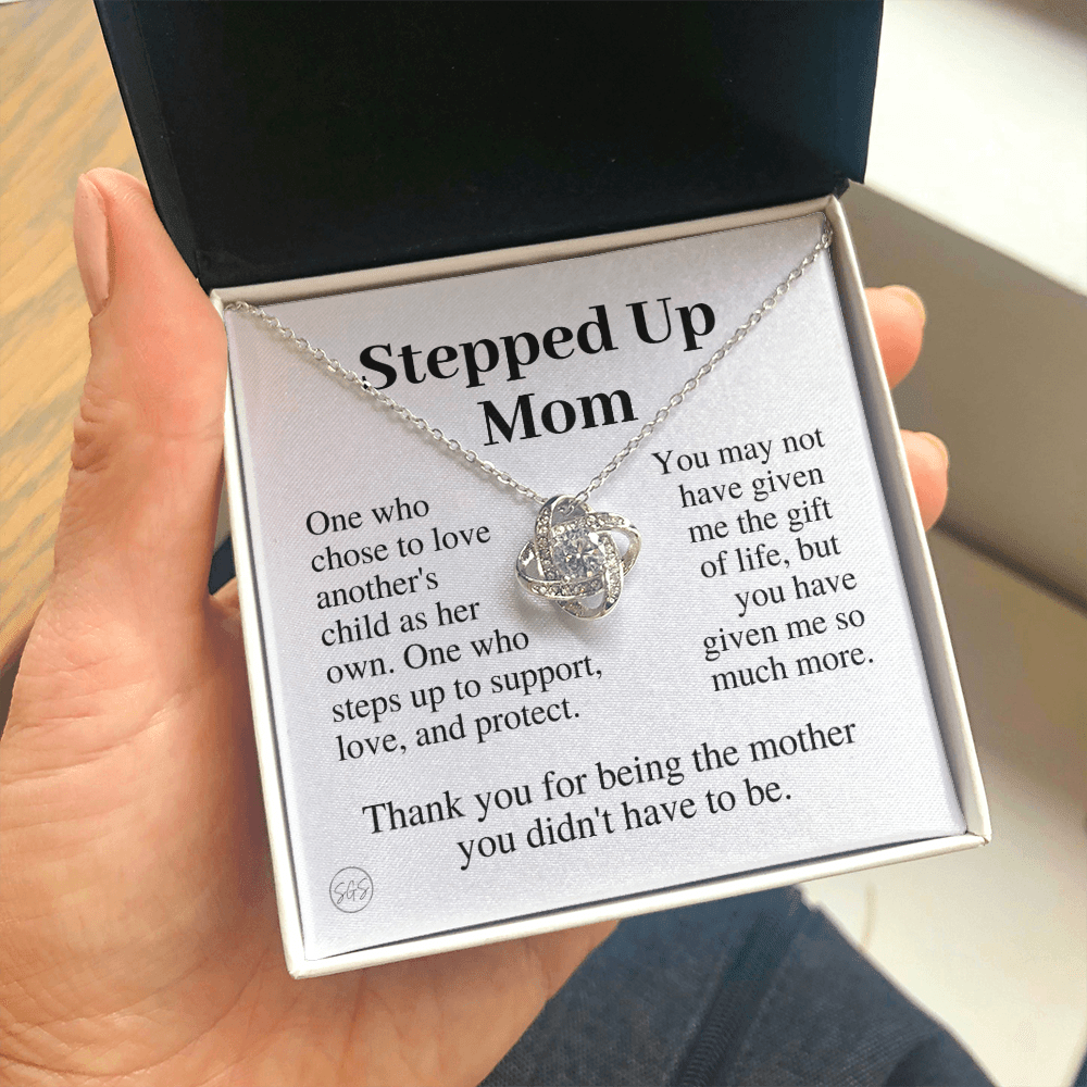 Stepped Up Mom | Gift for Stepmom, Bonus Mom, Stepmother, Grandma, Second Mama, From Step Daughter Son, Mother's Day, Birthday, Foster 125hK