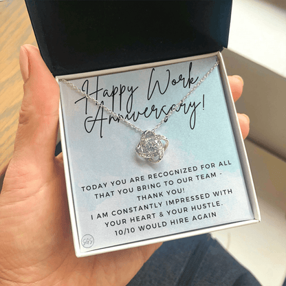 Happy Work Anniversary! Gift From Boss, Hustle, Congrats, Thank You, Christmas, Necklace, Team, Office Present, Employee Appreciation 1029bKA