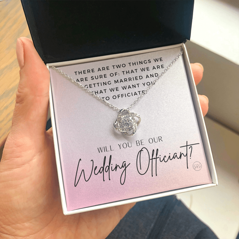 Wedding Officiant Proposal Gift | Will You Marry Us? Will You Be Our Officiant? For Friends, Best Friend Bestie Necklace Bridal Party 0131rK