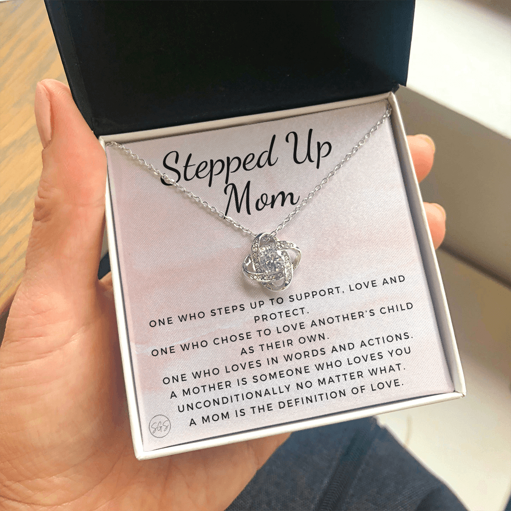 Stepped Up Mom | Gift for Stepmom, Bonus Mom, Stepmother, Grandma, Second Mama, From Step Daughter Son, Christmas, Birthday, Foster 1026cK