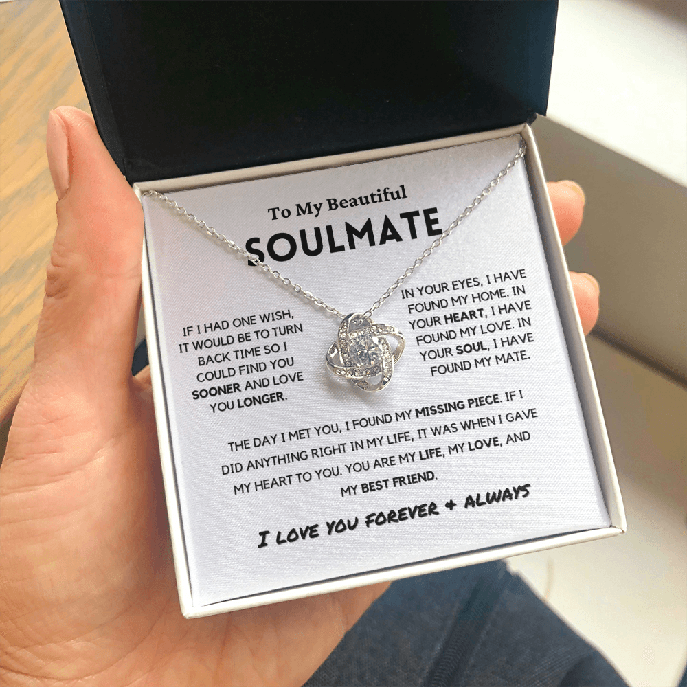 Soulmate - Missing Piece - Eternal Hope Necklace | Romantic Gift for Wife, Fiancé, Girlfriend, Valentine's Day Present 0201aK