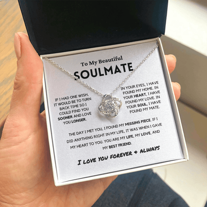 Soulmate - Missing Piece - Eternal Hope Necklace | Romantic Gift for Wife, Fiancé, Girlfriend, Valentine's Day Present 0201aK
