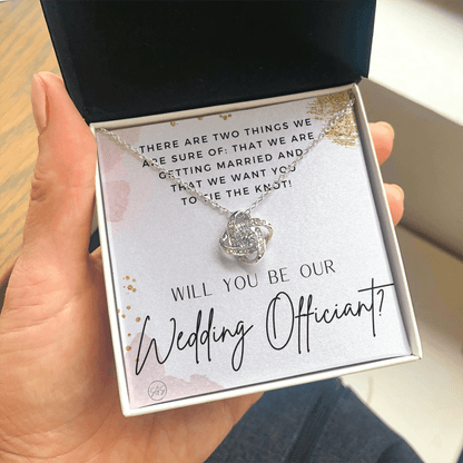 Wedding Officiant Proposal Gift | Will You Marry Us? Will You Be Our Officiant? For Friends, Best Friend Bestie Necklace Bridal Party 0817heartscK