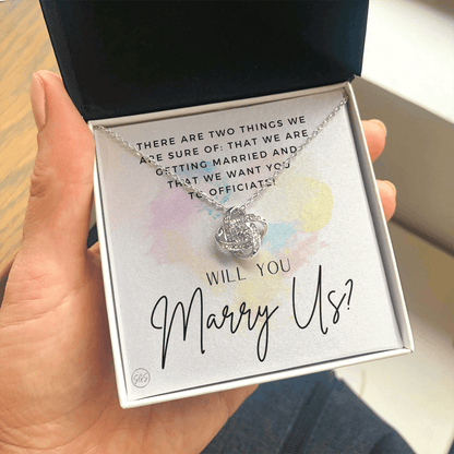 Wedding Officiant Proposal Gift | Will You Marry Us? Will You Be Our Officiant? For Friends, Best Friend Bestie Necklace Bridal Party  0817heartsK