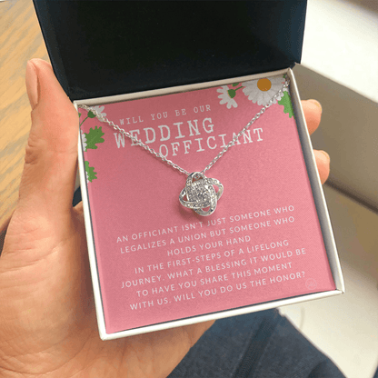 Wedding Officiant Proposal Gift | Will You Marry Us? Will You Be Our Officiant? For Friends, Best Friend Bestie Necklace Bridal Party 0131fK