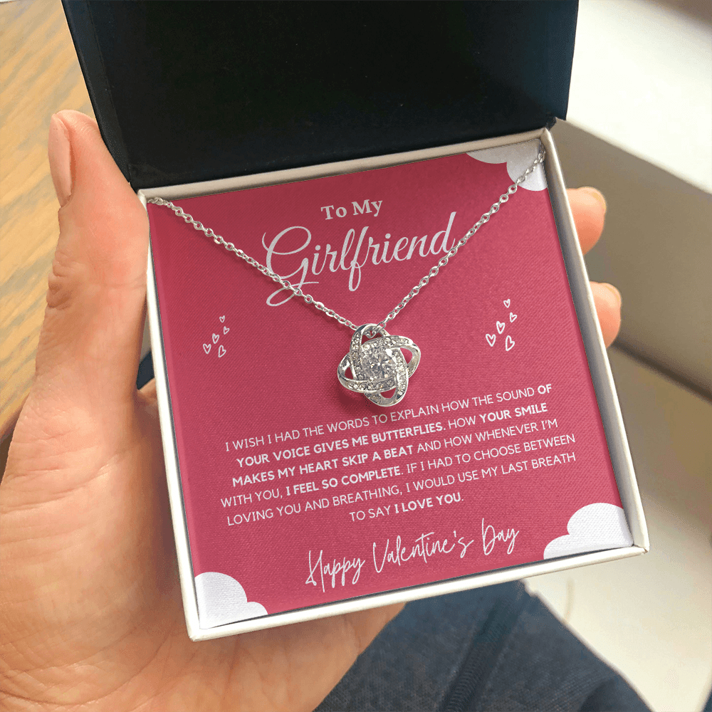 Girlfriend - Last Breath - Love Knot Necklace | Anniversary Gift for Girlfriend, From Boyfriend, From Partner, Valentine's Day Present
