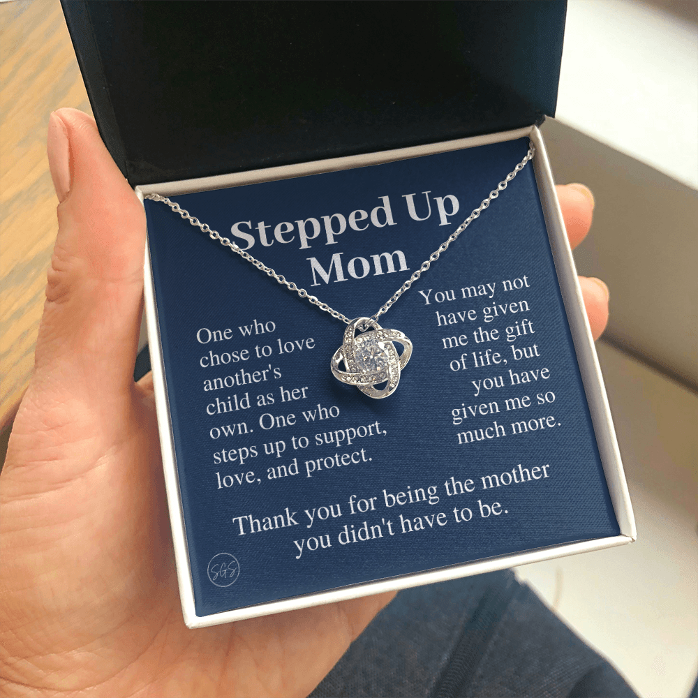 Stepped Up Mom | Gift for Stepmom, Bonus Mom, Stepmother, Grandma, Second Mama, From Step Daughter Son, Mother's Day, Birthday, Foster 125eK