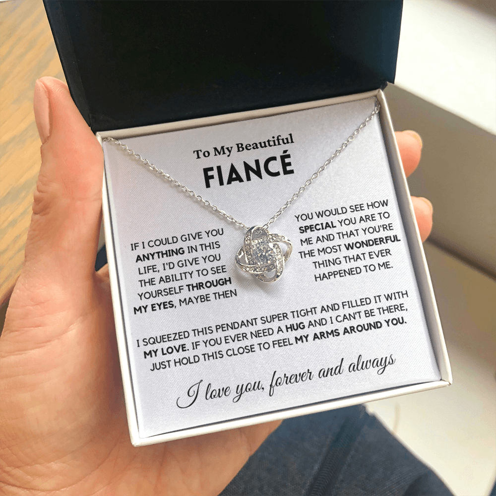 Fiance - Always Here - Necklace | Gift for Fiance, Annviersary Gift, Valentine's Day Present  Necklace Love Knot