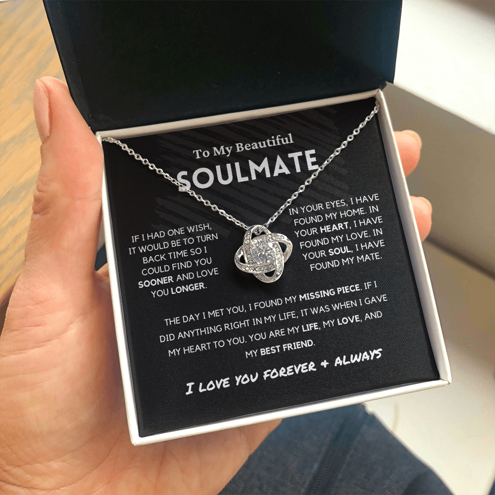 Soulmate - Missing Piece - Love Knot | Romantic Gift for Wife, Fiancé, Girlfriend - Anniversary Gift, Valentine's Day Present