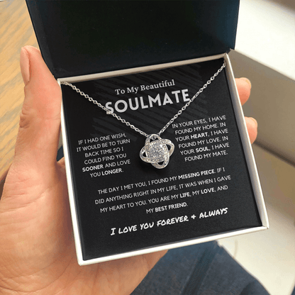 Soulmate - Missing Piece - Love Knot | Romantic Gift for Wife, Fiancé, Girlfriend - Anniversary Gift, Valentine's Day Present