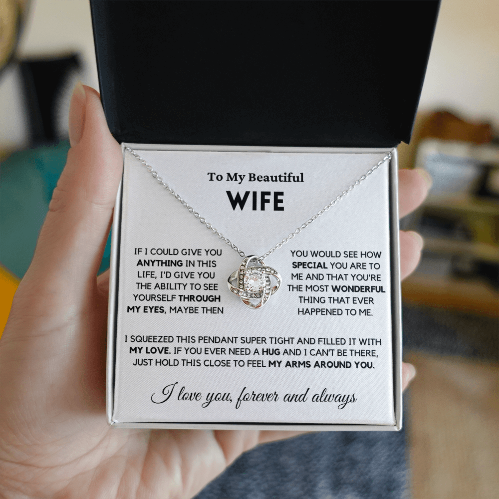 Wife - Always Here - Necklace | Gift for Wife, Annviersary Gift, Valentine's Day Present, From Husband 04wc Necklace Love Knot