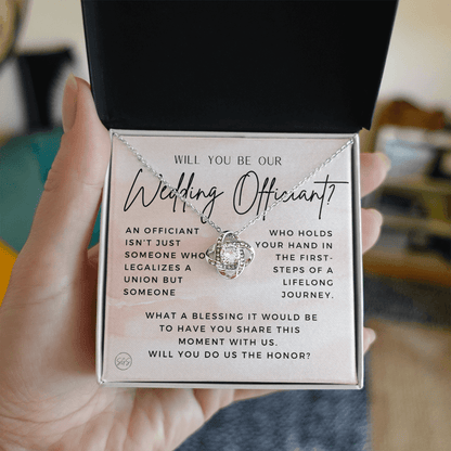 Wedding Officiant Proposal Gift | Will You Marry Us? Will You Be Our Officiant? For Friends, Best Friend Bestie Necklace Bridal Party 0131eK