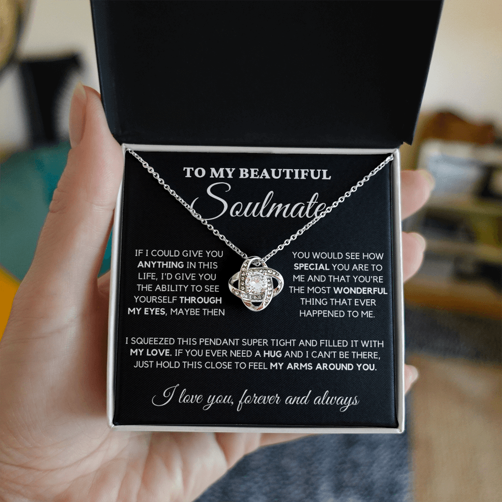 Soulmate - My Eyes - Necklace | Gift for Wife, Girlfriend, Fiance, Annviersary Gift, Valentine's Day Present, From Husband 04a Necklace Love Knot