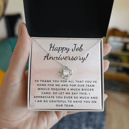 Happy Job Anniv. -  Gift from Boss, Hustle, Congrats, Thank You Gift, Employee Appreciation, Work Anniversary, Small Business Gifts, Years of Service Pink B