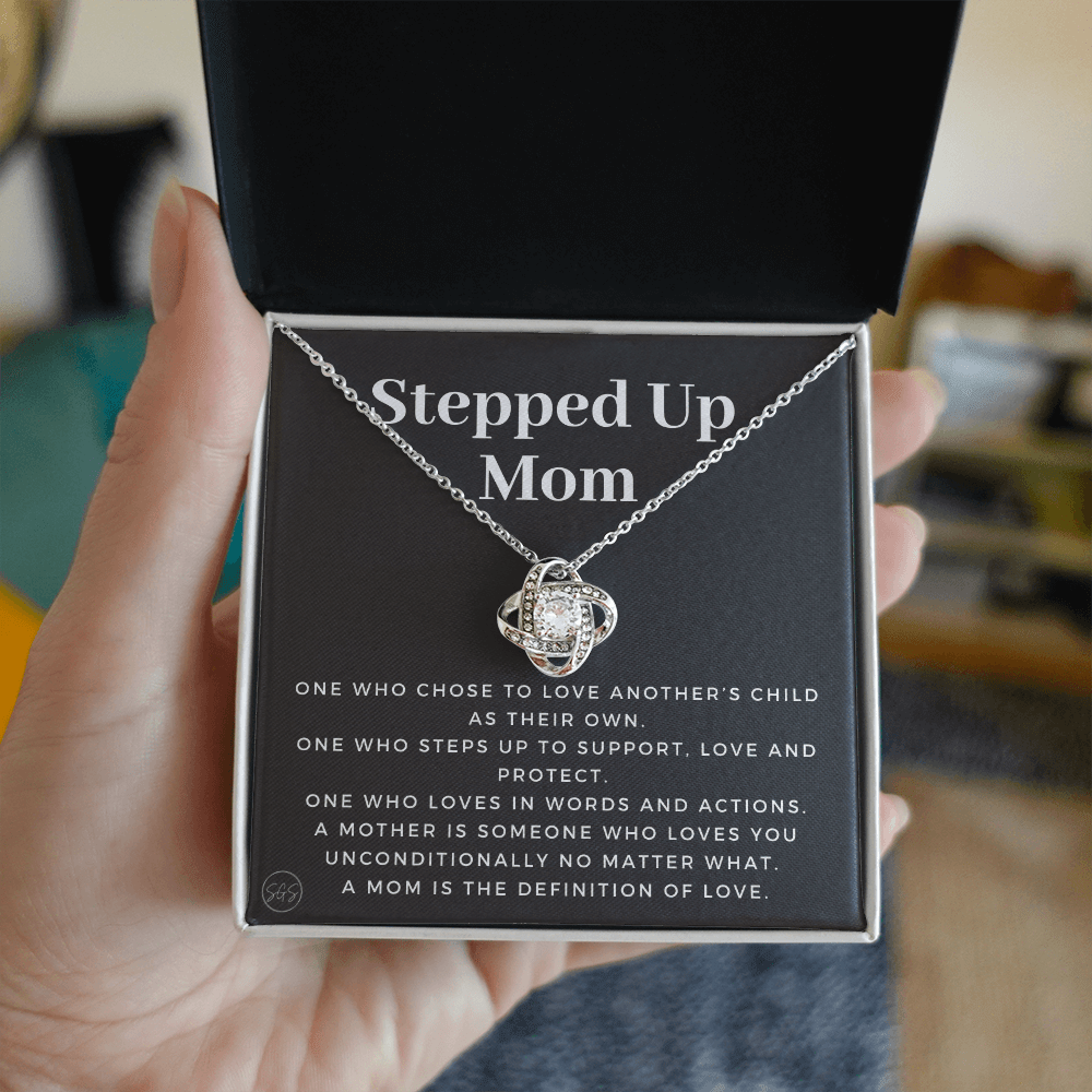 Stepped Up Mom | Gift for Stepmom, Bonus Mom, Stepmother, Grandma, Second Mama, From Step Daughter Son, Christmas, Birthday, Foster 1105bK