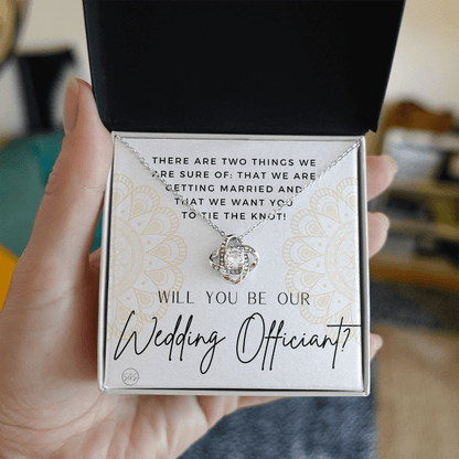 Wedding Officiant Proposal Gift | Will You Marry Us? Will You Be Our Officiant? For Friends, Best Friend Bestie Necklace Bridal Party 0817heartsK