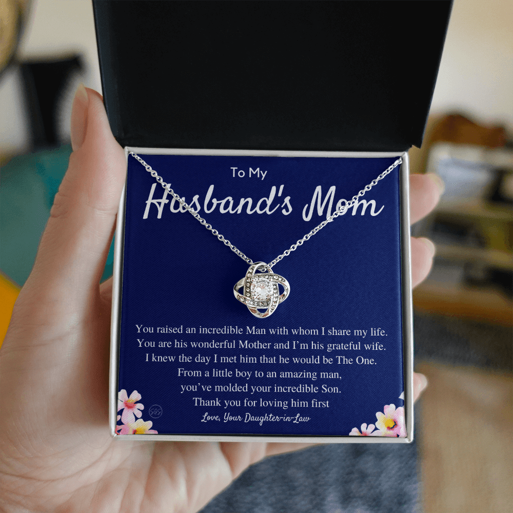 Husband's Mom - Lovely Mother - Necklace | Mother in Law Gift, Mother's Day Gift, From Daughter-in-Law, Mother of the Groom Love Knot 0418cK