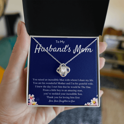 Husband's Mom - Lovely Mother - Necklace | Mother in Law Gift, Mother's Day Gift, From Daughter-in-Law, Mother of the Groom Love Knot 0418cK