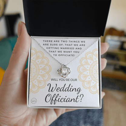 Wedding Officiant Proposal Gift | Will You Marry Us? Will You Be Our Officiant? For Friends, Best Friend Bestie Necklace Bridal Party 0131qK