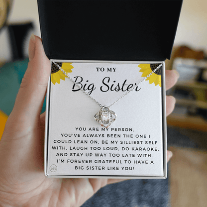 Big Sister Gift| Necklace for Older Sister, Christmas Idea, Birthday Present from Younger Sister, Best Big Sis, Heartfelt & Cute 1111dKA