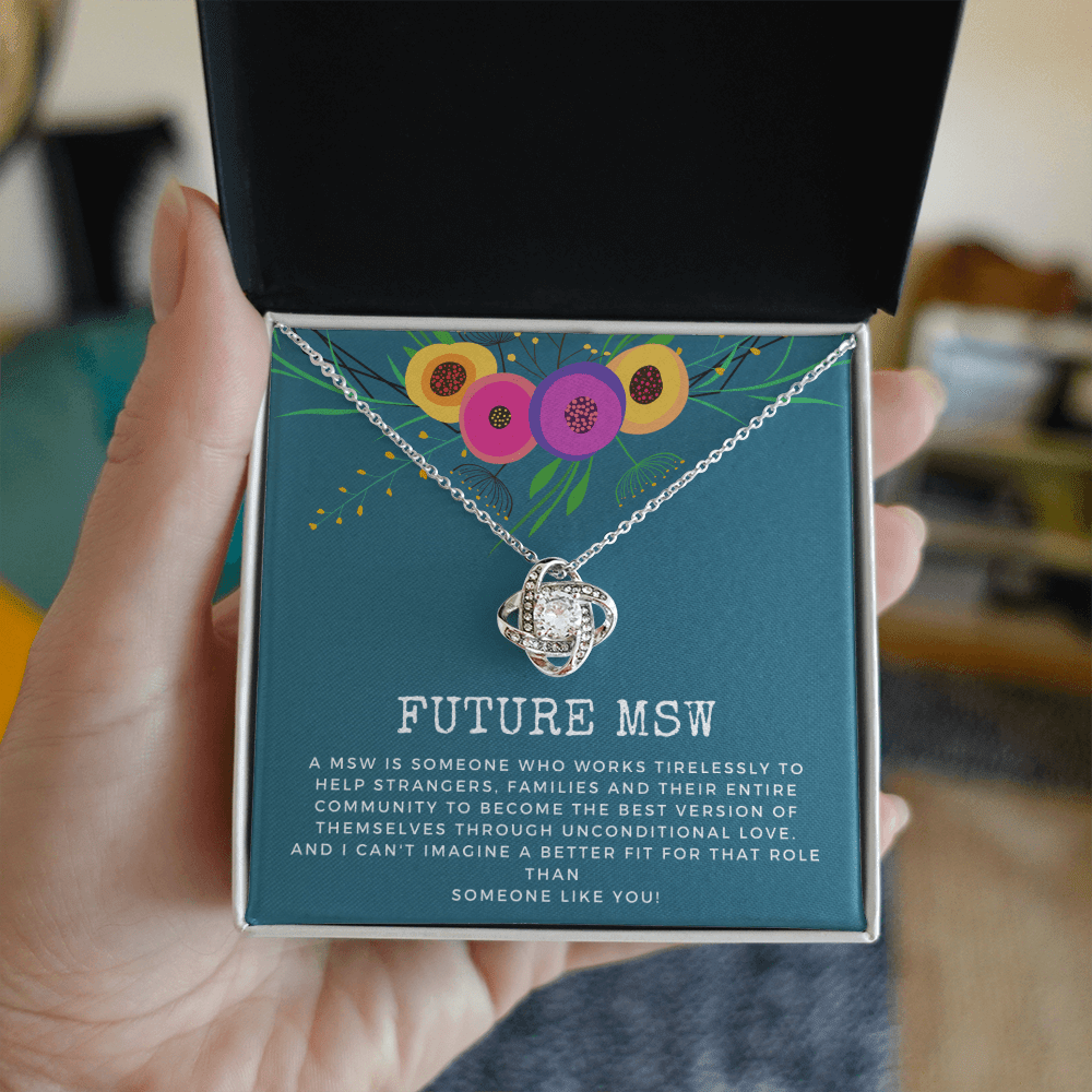 Future MSW Gift | Graduation Necklace, Social, Case Worker, Counselor, LCSW, Social Work, Appreciation, School, Bachelor's Degree