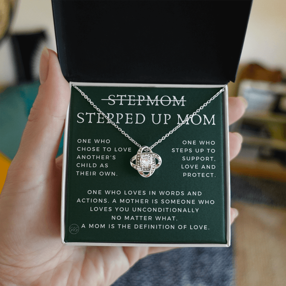 Stepped Up Mom | Gift for Stepmom, Bonus Mom, Stepmother, Grandma, Second Mama, From Step Daughter Son, Mother's Day, Birthday, Foster 125cK