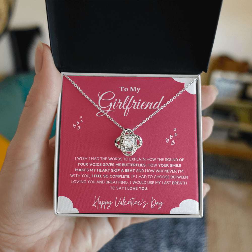 Girlfriend - Last Breath - Love Knot Necklace | Anniversary Gift for Girlfriend, From Boyfriend, From Partner, Valentine's Day Present