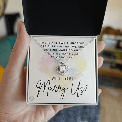 Wedding Officiant Proposal Gift | Will You Marry Us? Will You Be Our Officiant? For Friends, Best Friend Bestie Necklace Bridal Party  0817heartsK