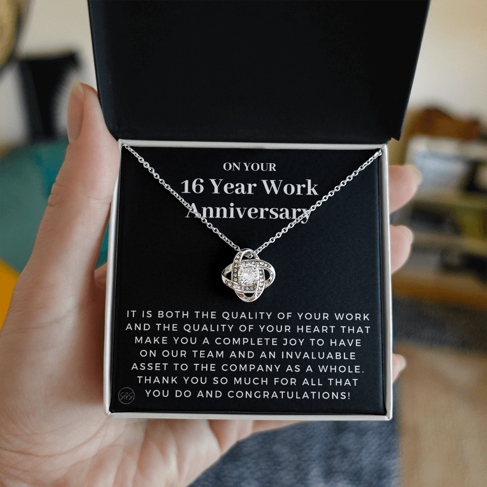 16 Year Job Anniversary Gift | Thank You Gift from Boss, Employee Work Appreciation, Co-Worker, Congrats, Years of Service AN16K