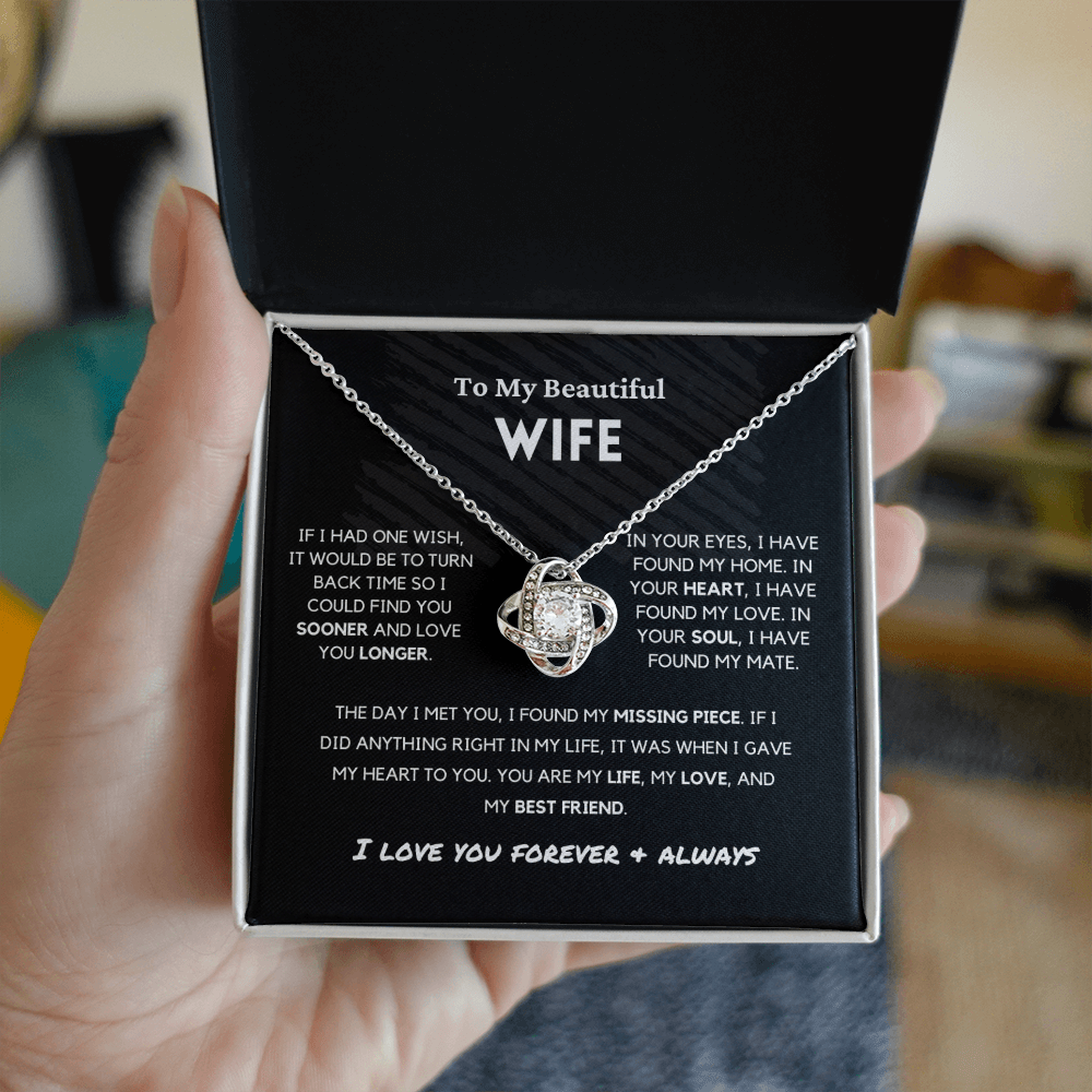 Soulmate - Missing Piece - Eternal Hope Necklace | Romantic Gift for Wife, Fiancé, Girlfriend, Valentine's Day Present 0201cK
