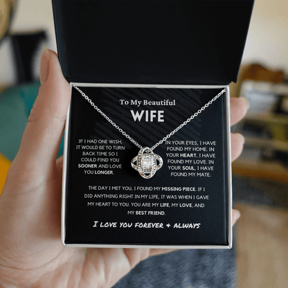 Soulmate - Missing Piece - Eternal Hope Necklace | Romantic Gift for Wife, Fiancé, Girlfriend, Valentine's Day Present 0201cK