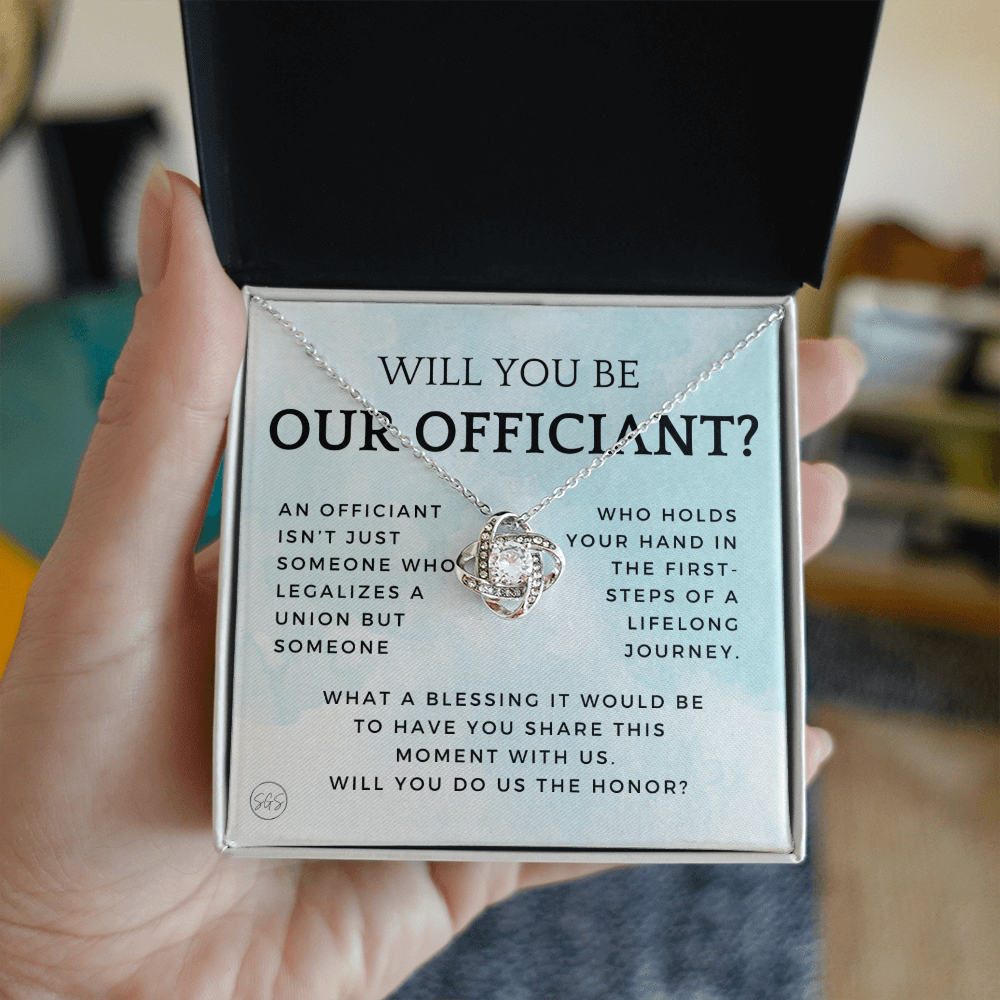 Wedding Officiant Proposal Gift | Will You Marry Us? Will You Be Our Officiant? For Friends, Best Friend Bestie Necklace Bridal Party 0131cK