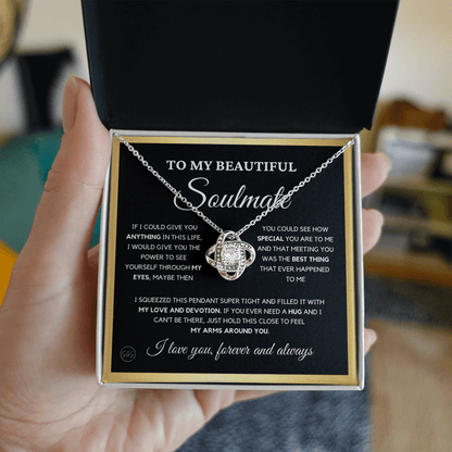 To My Beautiful Soulmate | Love Knot Necklace - Gift for Wife, Gift for Girlfriend, Gift for Fiance, Future Wife, Anniversary for Her 0503cK